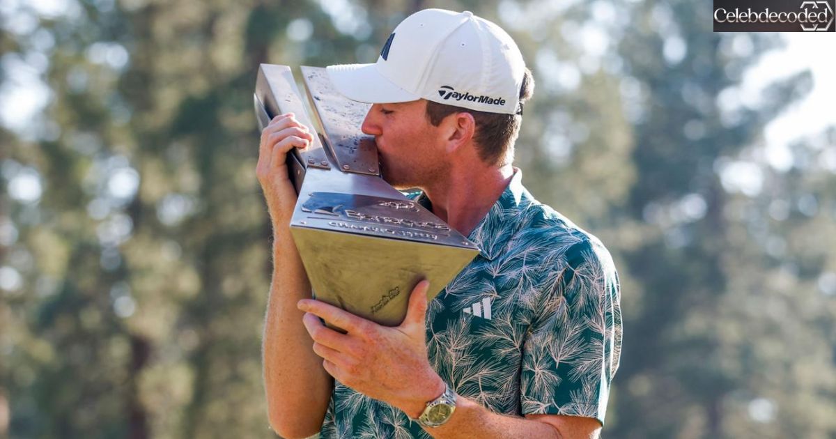 Nick Dunlap celebrating Barracuda Championship victory during his breakout professional golf career