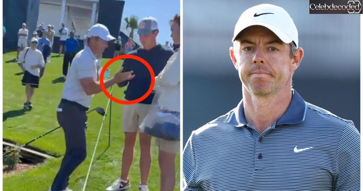 Rory McIlroy taking the phone of Luke Potter, Potter apologized later
